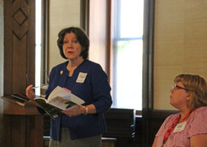 book club participants talking